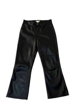 H&M Wide Leg Faux Leather Pants Black